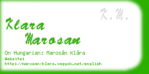 klara marosan business card