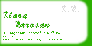 klara marosan business card